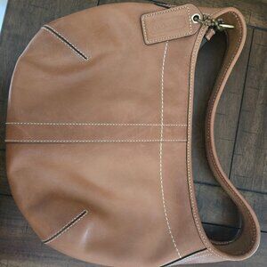 Tan leather Coach purse